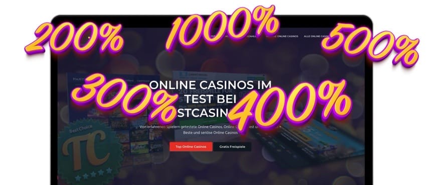 Online Casino Einzahlungsbonus: 200%,300%,400% und mehr