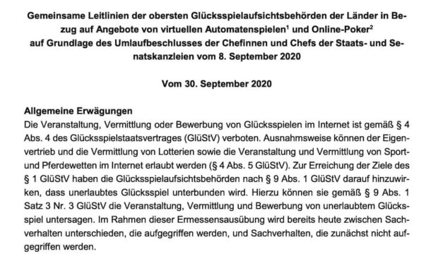 Deutschland - neue Regelungen für online Casinos ab 15 Oktober 2020