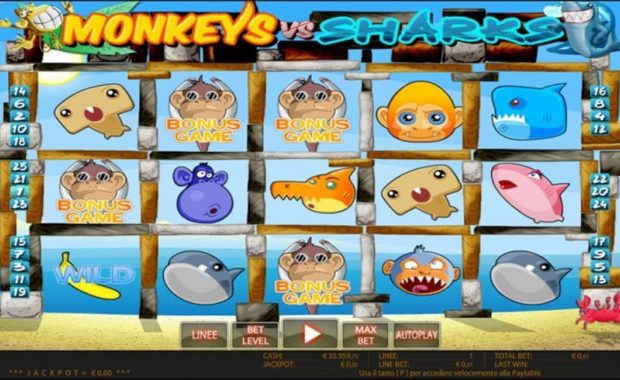 Monkeys VS Sharks Spielautomat freispiel
