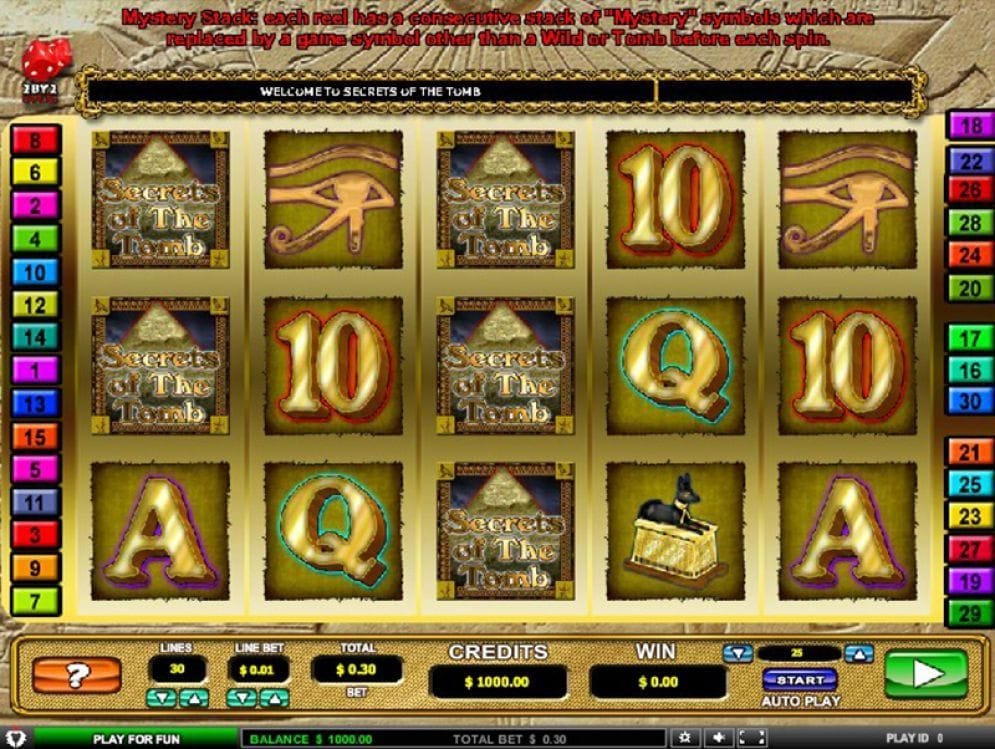 Secrets Of The Tombs Video Slot